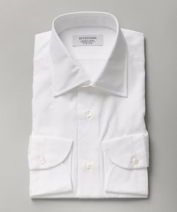 HITOYOSHI  ヒトヨシ　コンフォートフィットブロードセミワイドカラーシャツ　ホワイト/L(41-84)