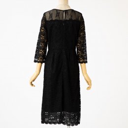 Select Shop  スカラップカットレースドレス　ブラック/M