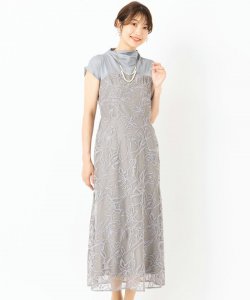 LAGUNAMOON  ラグナムーン　LADYモール刺繍ドッキングドレス　グレー/M