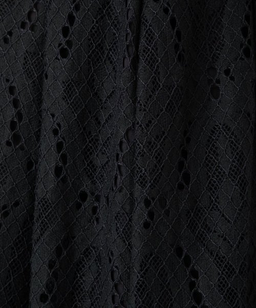 GRACE CONTINENTAL  グレースコンチネンタル　レース刺繍ドレス　ブラック/M-L