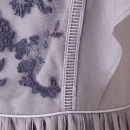 MERCURYDUO  マーキュリーデュオ　チュール刺繍×プリーツロングドレス　ラベンダー/M