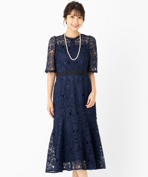 Tiered-sleeve Pearl Dress ティアードスリーブワンピース身幅約44cm ...