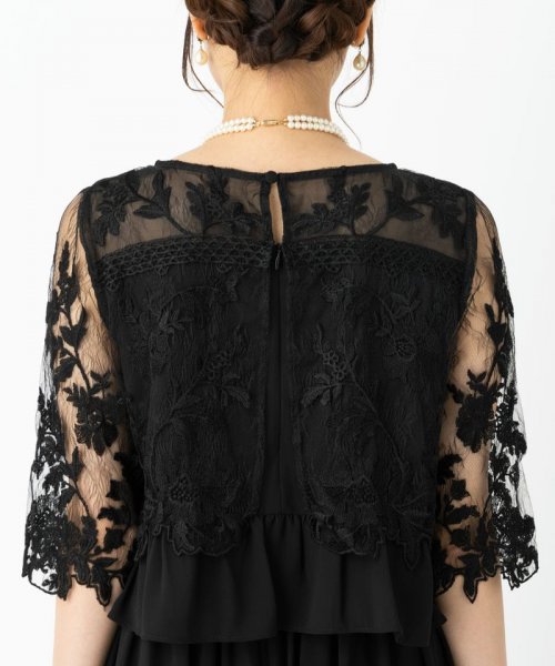 Select Shop  【パンツドレス2点SET】刺繍レース切り替えセットアップパンツドレス　ブラック/M