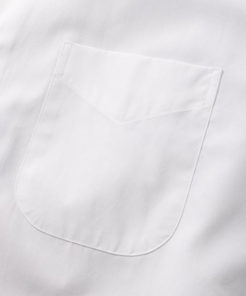 HITOYOSHI  ヒトヨシ　レギュラーフィットブロードセミワイドカラーシャツ　ホワイト/M(39-82)