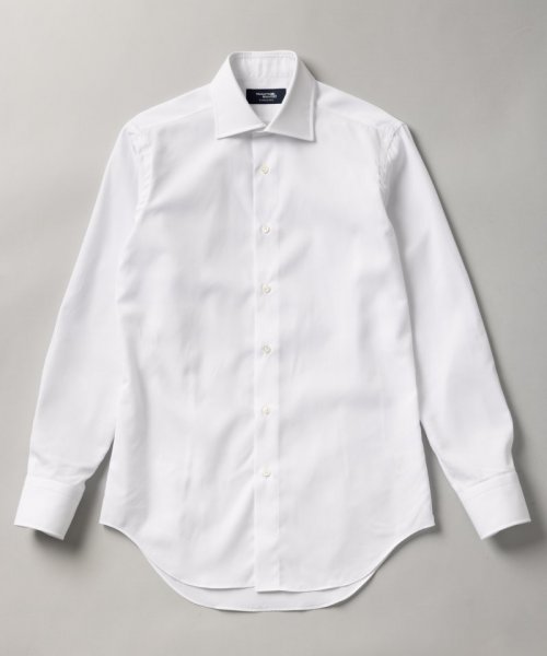 Maker's Shirt 鎌倉  ブロードクロスセミワイドカラーシャツ　ホワイト/M-L(40-84)