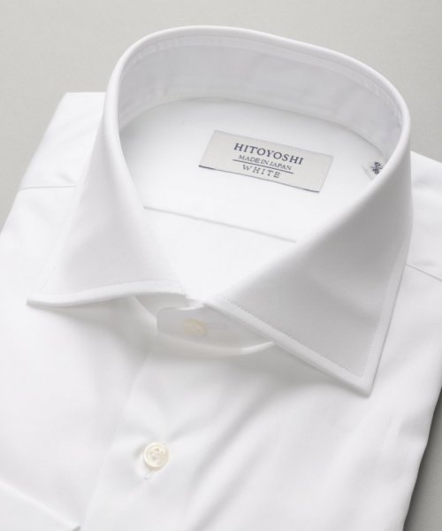 HITOYOSHI  ヒトヨシ　コンフォートフィットマイクロツイルワイドカラーシャツ　ホワイト/M-L(40-84)