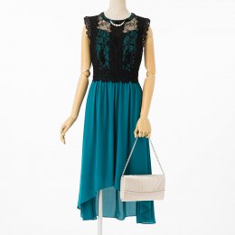 Select Shop  ハシゴレーステールカットドレス ブラックティール/S-M