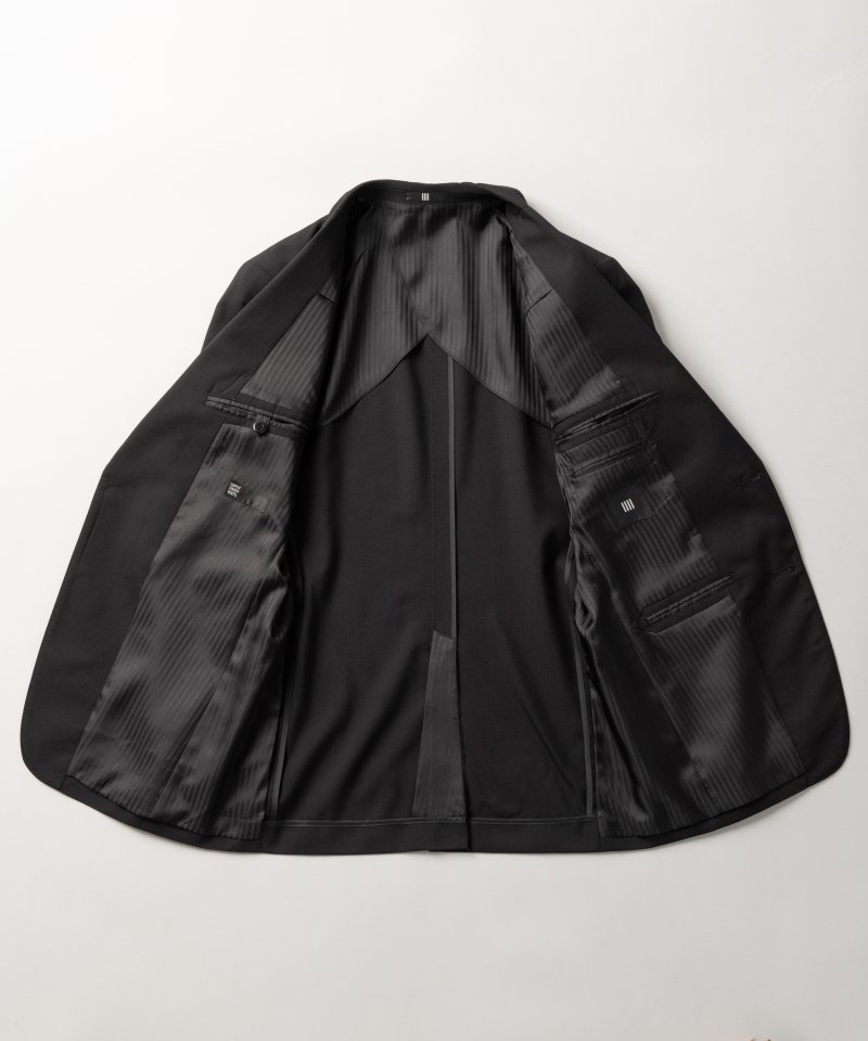 【極美品】スーツセレクト ウール100% サマージャケット シングル 黒 AB5