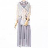 【ドレス3点セット】ジュシュペール　ニードルレースドレス　ライトグレー/M-L
