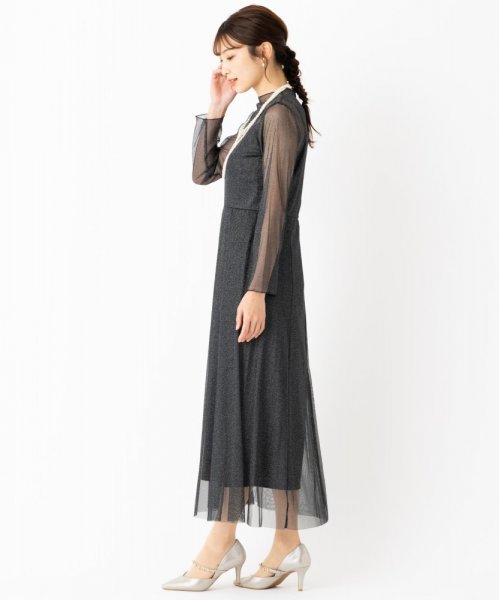 kaene  【ドレス2点SET】カエン　ラメチュールメロウドレス　ブラック/M