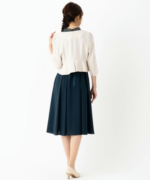 Select Shop  【ドレス4点SET】フレンチスリーブハシゴレースシフォンドレス ダークグリーン/M