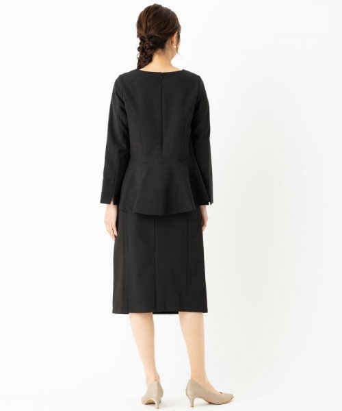 Select Shop  【スーツ2点SET】チャーム付きブラウス&スカート　ブラック/L