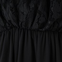 Select Shop  胸元レーステールカットドレス　ブラック/M