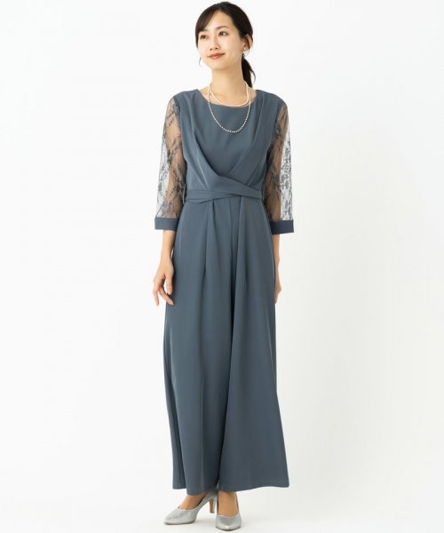 Select Shop  ウエストクロスパンツドレス　ブルーグレー/M