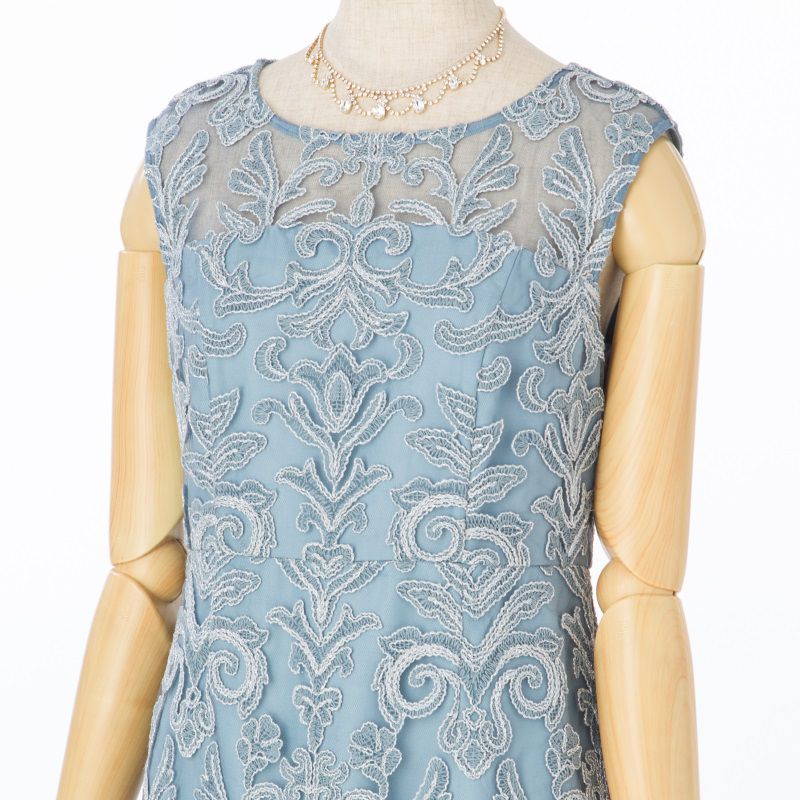 グレースコンチネンタル  ワンピース ドレス 刺繍 水色 ブルー