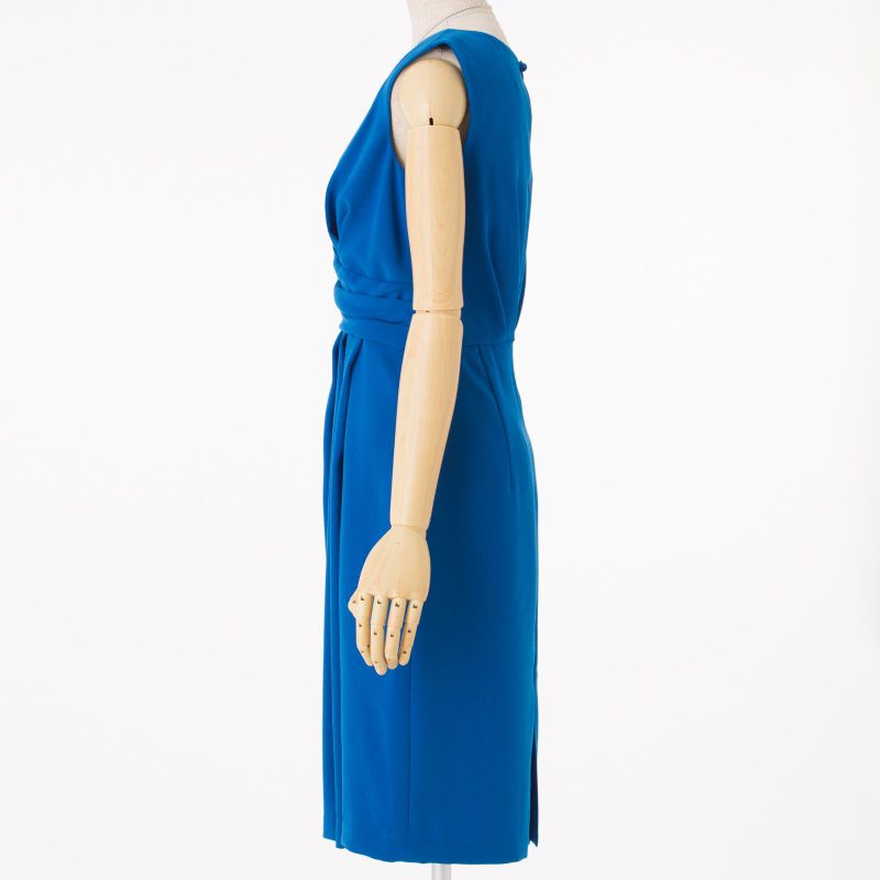 グレースコンチネンタル　ジョーゼットドレープドレス　ブルー/S-M