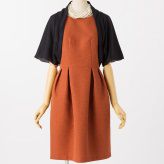 STRAWBERRY-FIELDS  ストロベリーフィールズ　光沢刺繍ドレス　オレンジ/S-M